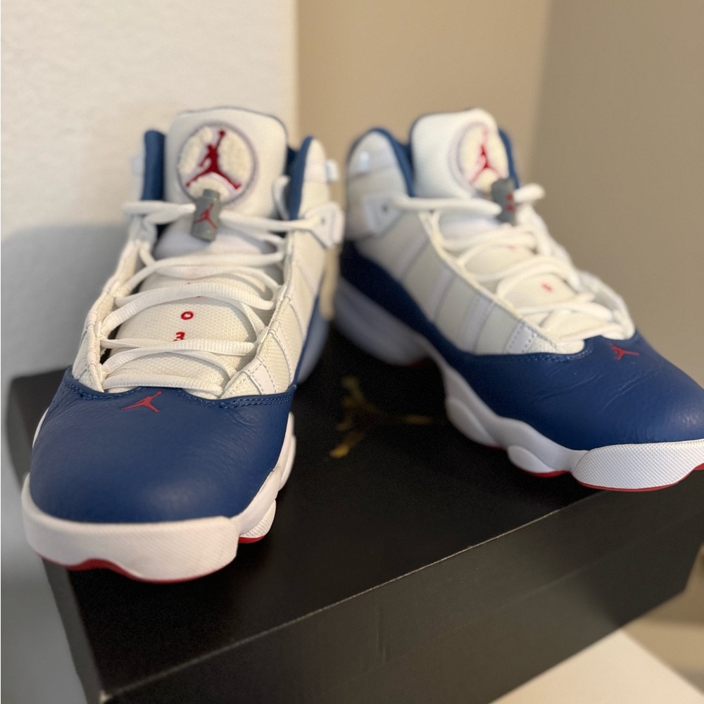 Nike Jordan 6 Rings True Blue and University Red Sneakers 8 - Picture 5 of 11